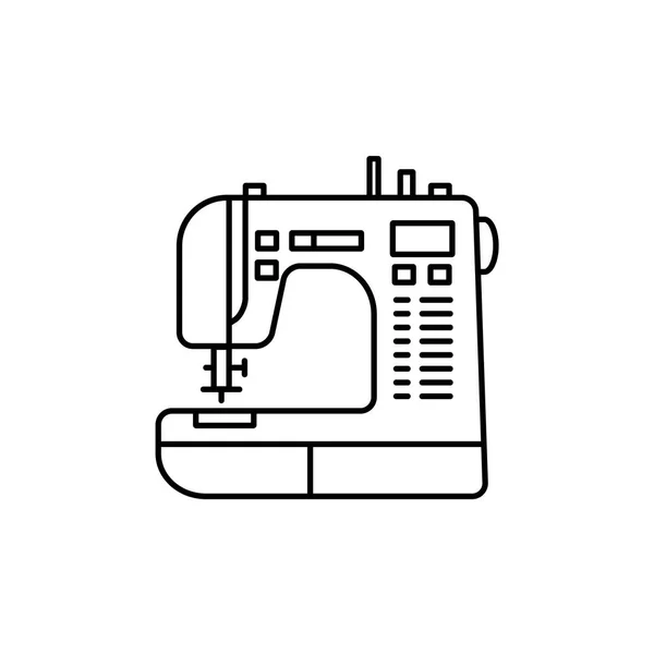 Ilustración Vectorial Blanco Negro Máquina Coser Icono Línea Herramienta Computarizada — Archivo Imágenes Vectoriales