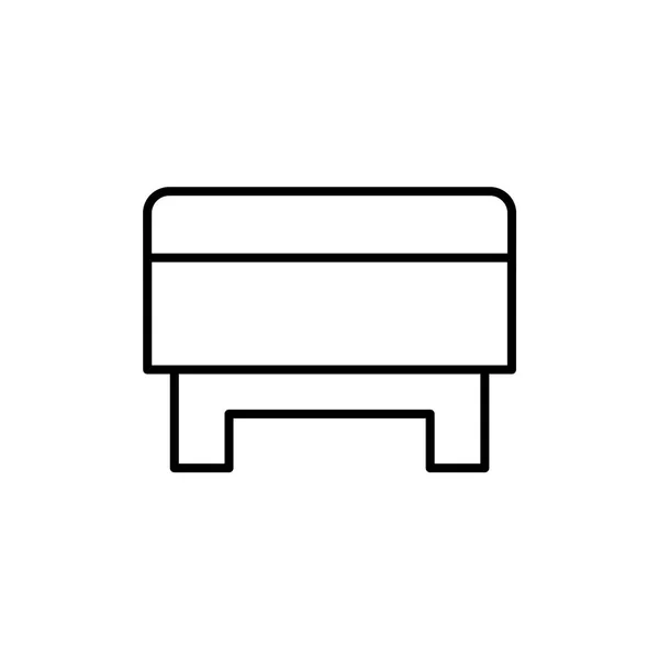 Чорно Біла Векторна Ілюстрація Квадратних Пуфів Пуф Лінійний Значок Акцентного — стоковий вектор