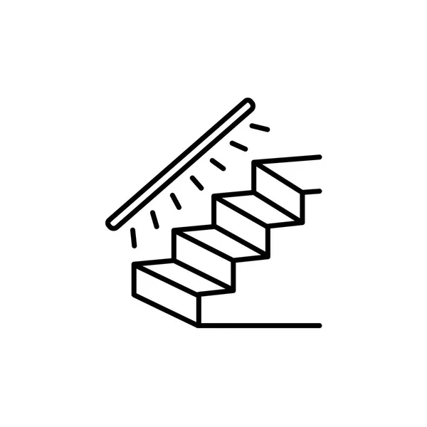 Vektor Illustration Der Treppenbeleuchtung Liniensymbol Linearer Treppenleuchten Home Office Beleuchtung — Stockvektor