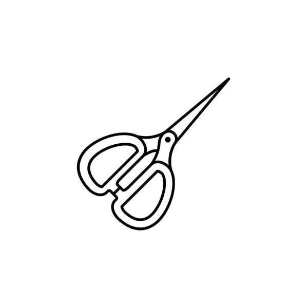 黑色和白色矢量插图的微刺绣剪刀 用于缝制 剪纸和其他工作项目的刀具线图标 工艺用品 白色背景上的独立对象 — 图库矢量图片