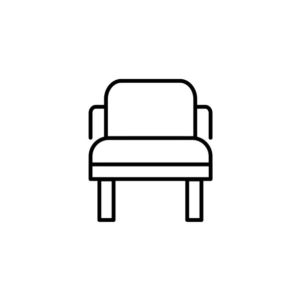 Siyah Beyaz Vektör Çizim Rahat Koltuk Kol Sandalye Koltuk Satırı — Stok Vektör