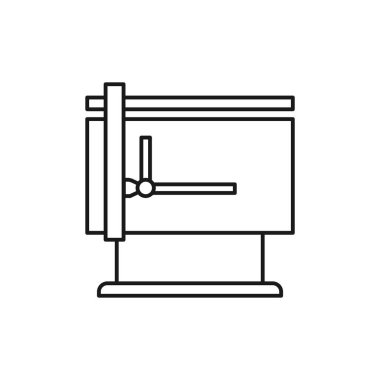 Siyah ve beyaz vektör çizim kurulu ile makine tablo hazırlanması örnektir. Mimar, mühendis, ressam için enstrümanın satırı simgesi. Teknik ve mekanik çizim aracı. Beyaz arka plan üzerinde izole nesne