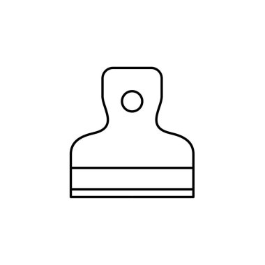 Siyah ve beyaz vektör Illustration spatula. Sıva ve el sanatları iş için El aracını satırı simgesi. İnşaat aleti. Beyaz arka plan üzerinde izole nesne