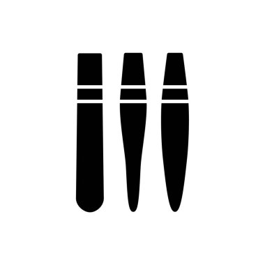 Siyah ve beyaz vektör Illustration hat uç tutucular. Düz simgesi el yazısı ve yazı için bir araç. Dekoratif vintage harfler çizmek için kırtasiye malzemeleri. Beyaz arka plan üzerinde izole nesne