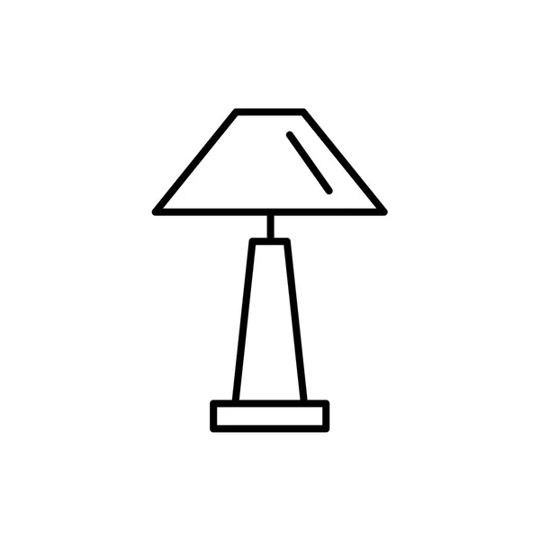 Чорно Біла Векторна Ілюстрація Майстра Місії Настільної Лампи Значок Лінії — стоковий вектор