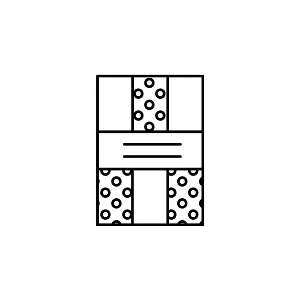 Illustrazione Vettoriale Bianco Nero Del Set Carta Decorativa Linea Icona — Vettoriale Stock