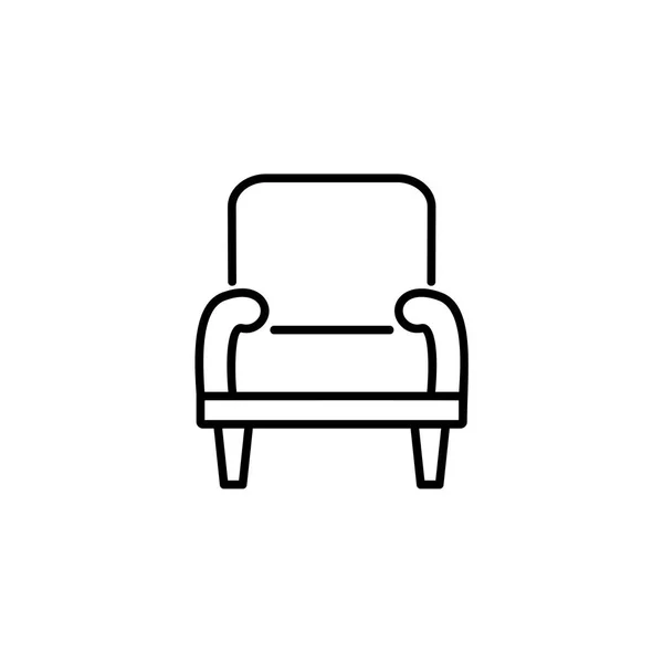 Fekete Fehér Vektoros Illusztráció Kényelmes Fotel Nagy Vissza Kar Szék — Stock Vector