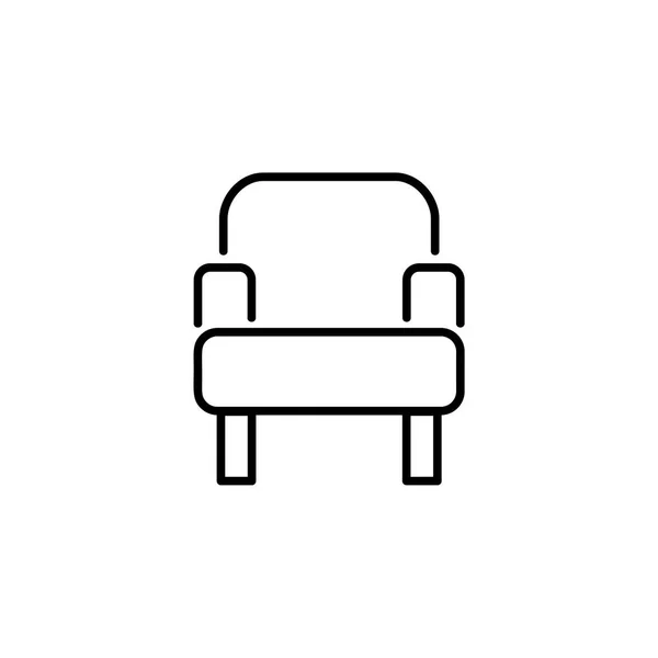 Siyah Beyaz Vektör Çizim Rahat Basit Koltuk Modern Kol Sandalye — Stok Vektör