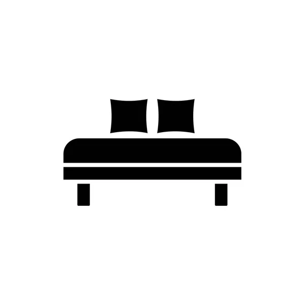 Черно Белая Векторная Иллюстрация Детской Кровати Подушками Удобный Диван Плоская — стоковый вектор