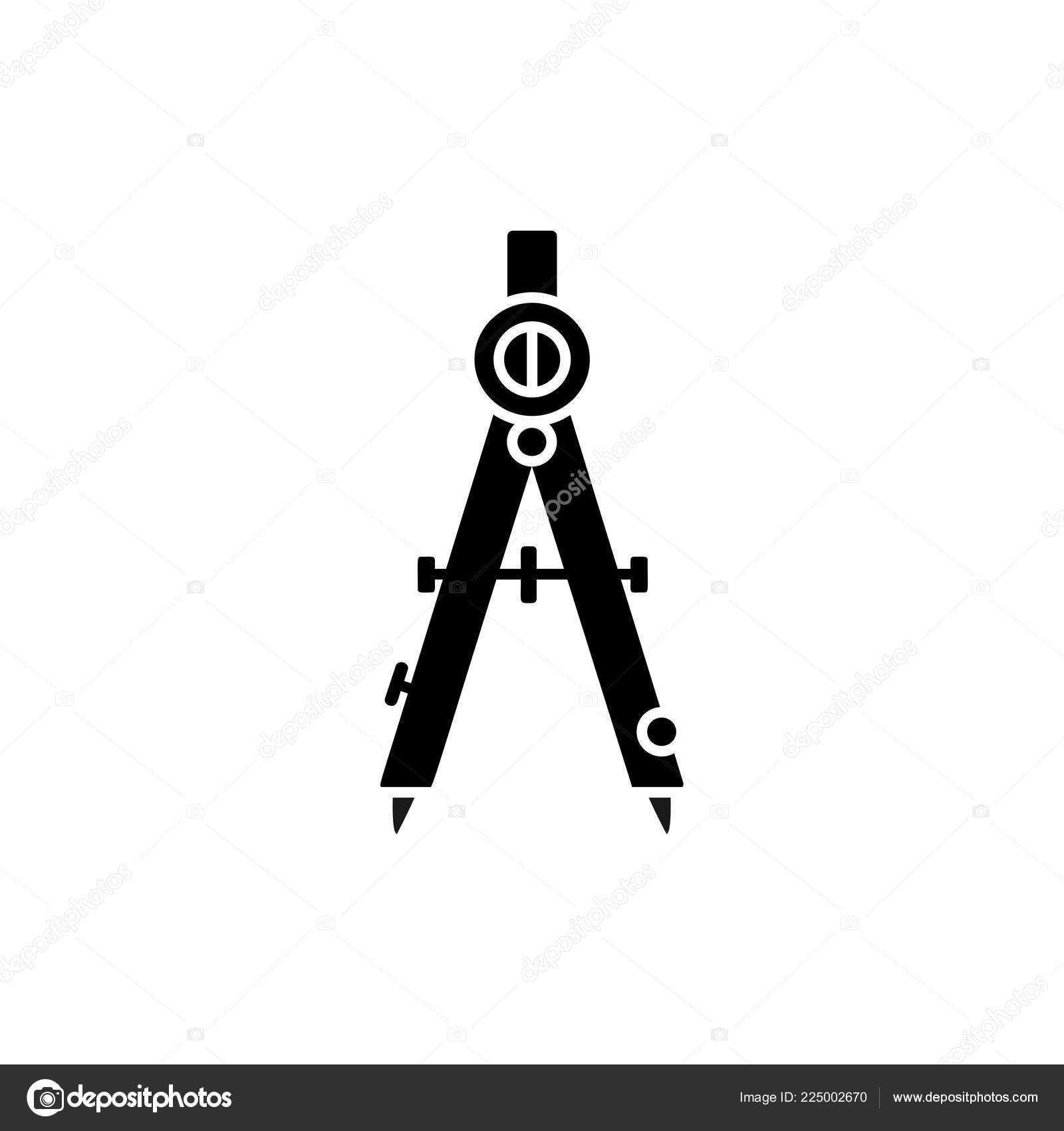 Technical & engineering drawing tools. Vector flat icon set. Architect  drafting instrument. Isolated object Stock Vector