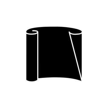 Siyah ve beyaz vektör çizim şeffaf Aydınger kağıdı. Mimar, tasarımcı, mühendis için malzeme düz simgesi. Teknik ve mekanik çizim aracı. Beyaz arka plan üzerinde izole nesne