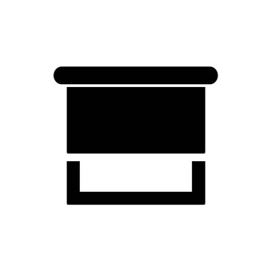 Silindir kumaş kör düz vektör Illustration. Güneş koruma gölge, jaluzi. Beyaz arka plan üzerinde izole nesne