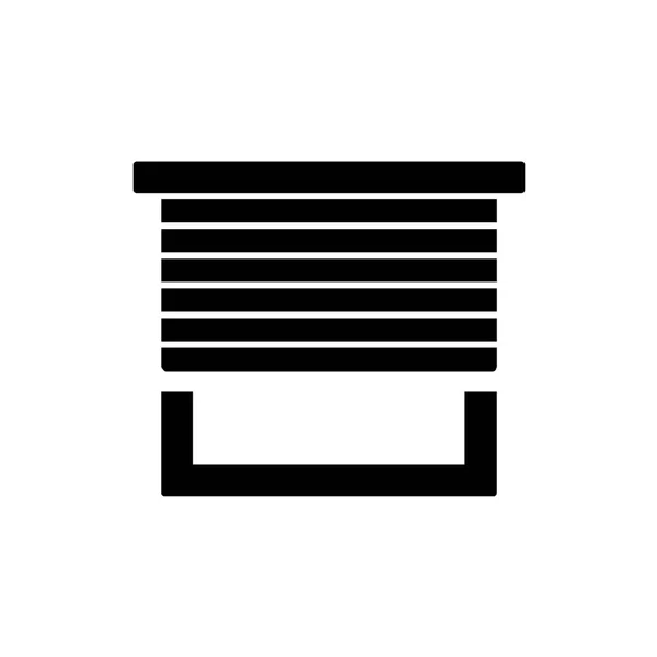 Schwarz Weiß Vektorillustration Von Horizontalblinden Flache Ikone Des Sonnenschutzes Fensterläden — Stockvektor