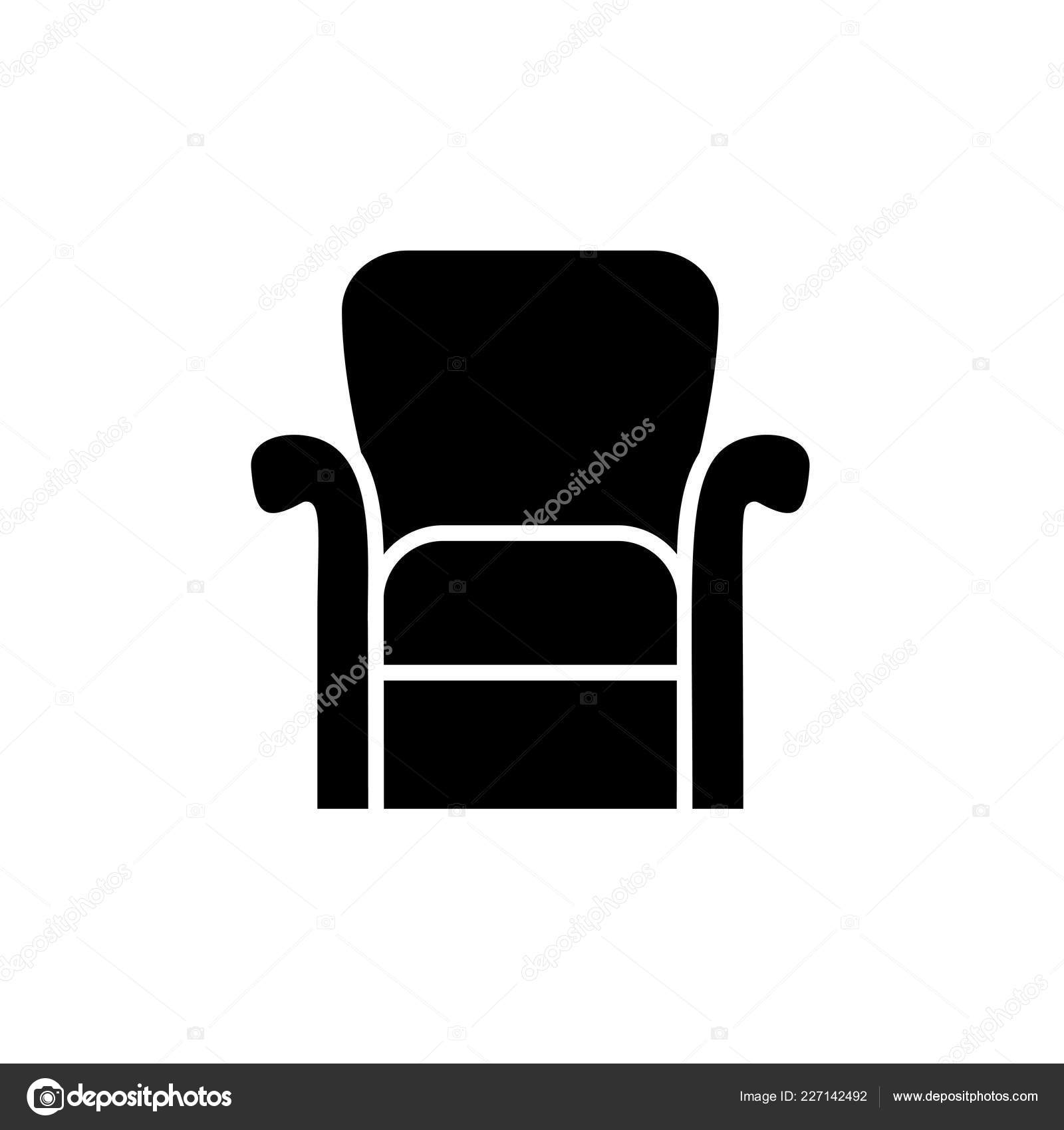 Black White Vector Illustration Classic Armchair High Back