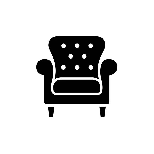 Illustration Vectorielle Noir Blanc Fauteuil Bureau Cuir Avec Dossier Haut — Image vectorielle