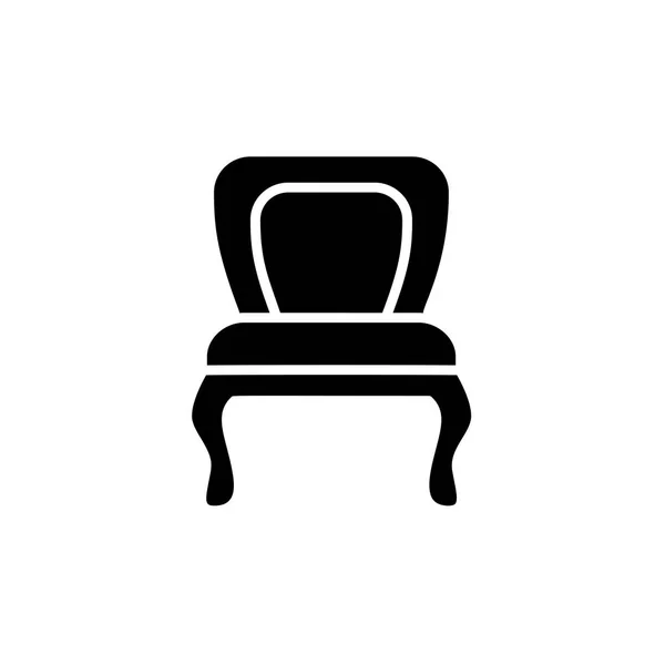 Schwarz Weiß Vektorillustration Des Speisesessels Flache Ikone Des Modernen Sitzes — Stockvektor
