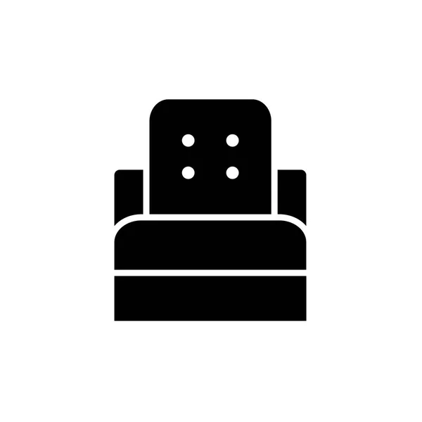 Μαύρο Λευκό Διανυσματικά Εικονογράφηση Μετατρέψιμο Πολυθρόνα Κρεβάτι Επίπεδη Εικόνα Της — Διανυσματικό Αρχείο