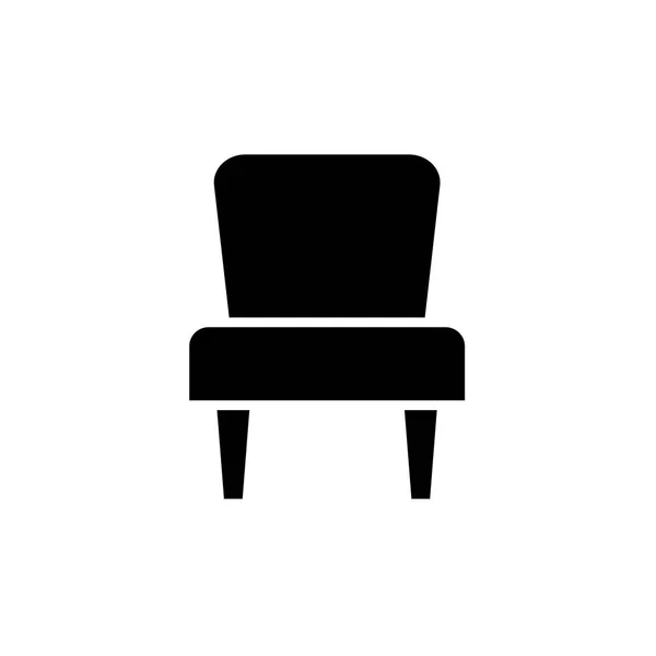Vetor Preto Branco Ilustração Cadeira Jantar Ícone Plano Assento Moderno —  Vetores de Stock