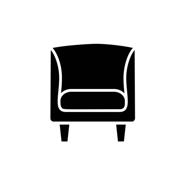 Black White Vector Illustration Vintage Wooden Armchair High Back Flat — Stock Vector