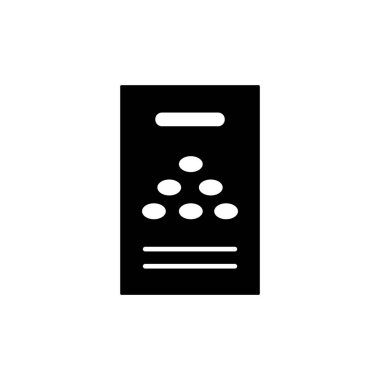 Tohum paket siyah ve beyaz vektör Illustration. Ev bitki tohumları kağıt pakette düz simgesi. Beyaz arka plan üzerinde izole nesne