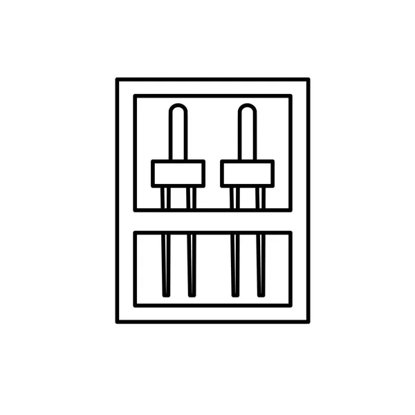 缝纫机双双针的黑色和白色例证 矢量线图标 白色背景上的独立对象 — 图库矢量图片