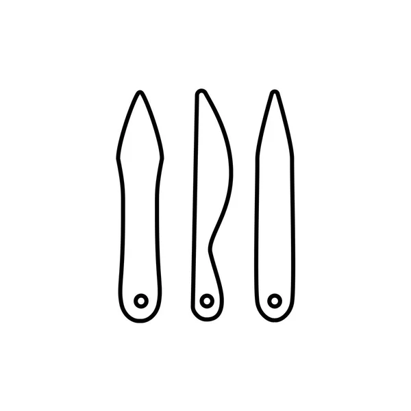 Schwarzweiß Vektorillustration Des Falzfalzwerkzeugs Für Bastelprojekte Liniensymbol Des Werkzeugs Zum — Stockvektor