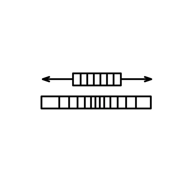 Illustration Noir Blanc Cordon Élastique Coudre Icône Ligne Vectorielle Corde — Image vectorielle