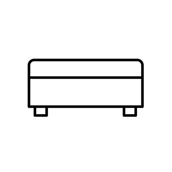 Upholstered Storage Bench Entryway Patio Furniture Vector Line Icon Isolated — Stock Vector