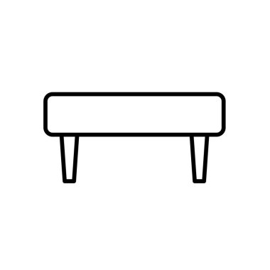 Döşemeli basit Osmanlı kanepe. Giriş yoluna veranda mobilya. Vektör satırı simgesi. Yalıtılmış nesne