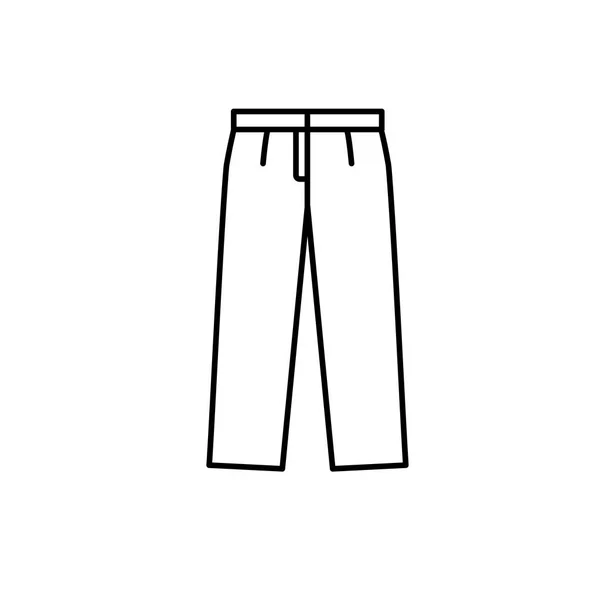 Illustrazione Bianco Nero Pantaloni Casual Linea Vettoriale Icona Dei Pantaloni — Vettoriale Stock