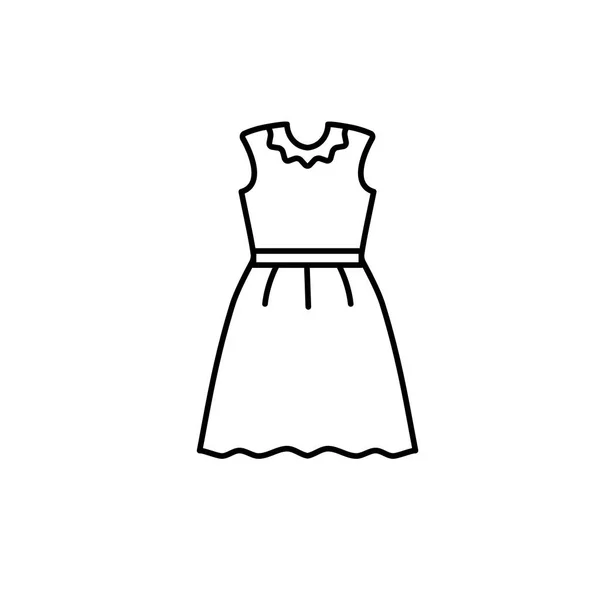 Ilustração Preto Branco Vestido Verão Casual Feminino Ícone Linha Vetorial —  Vetores de Stock