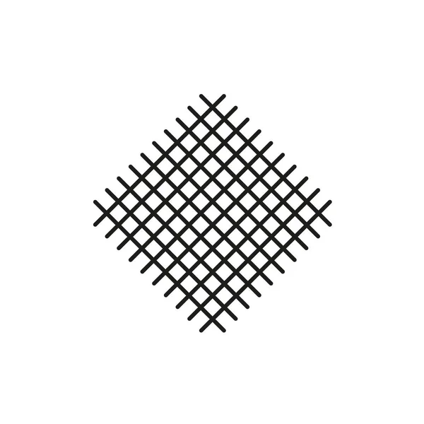 Schwarz Weiß Vektorillustration Von Stickereistickereien Liniensymbol Aus Kreuzstichstoff Isoliertes Objekt — Stockvektor