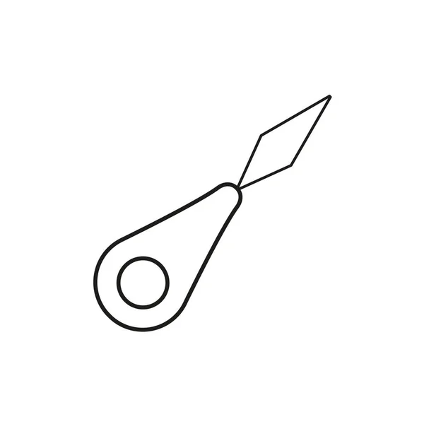 Black White Vector Illustration Plastic Needle Threader Line Icon Needlework — Stock Vector