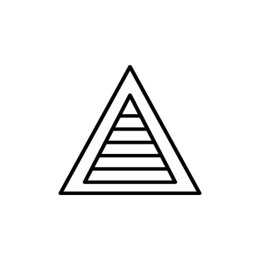 Venedik perde perde siyah ve beyaz vektör Illustration. Üçgen penceresi Yatay kör jaluzi satırı simgesi. Beyaz arka plan üzerinde izole nesne