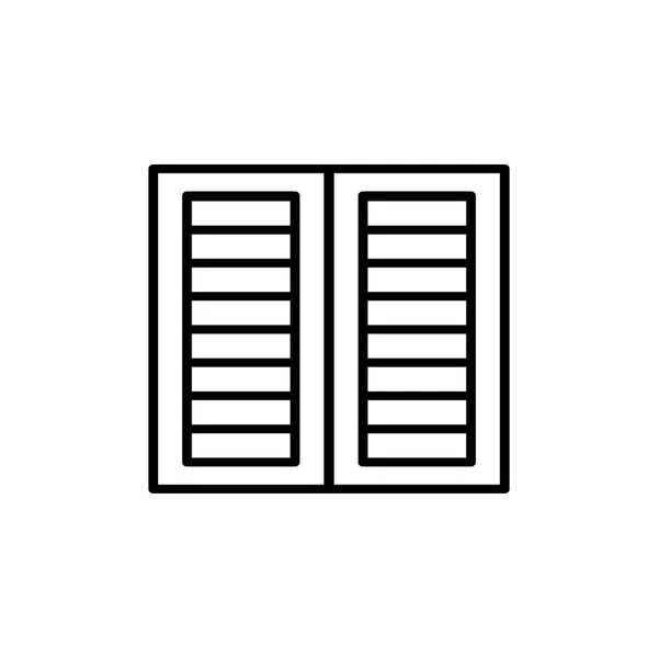 Black White Illustration Old Louver Window Shutter Vector Line Icon — Stock Vector