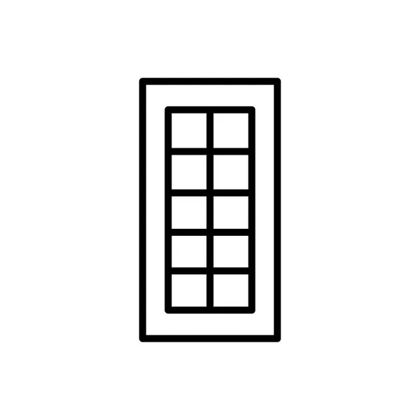 Ilustración Blanco Negro Puerta Cristal Cerrada Icono Línea Vectorial Objeto — Archivo Imágenes Vectoriales