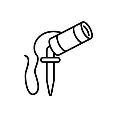 Siyah ve beyaz vektör Illustration zemin peyzaj spot. Satırı simgesi açık ışık fikstür. Beyaz arka plan üzerinde izole nesne