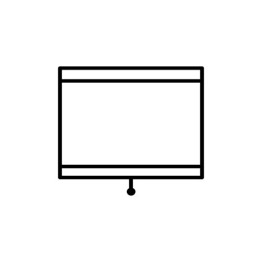 Stor perde perde siyah ve beyaz vektör Illustration. Pencere jaluzi satırı simgesi. Beyaz arka plan üzerinde izole nesne