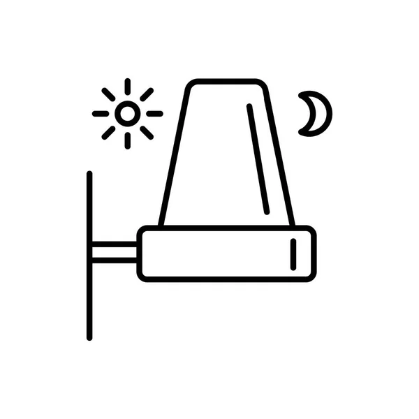 Siyah Beyaz Vektör Illustration Açık Hafif Alacakaranlıkta Için Şafak Sensörü — Stok Vektör