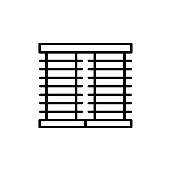 Black White Vector Illustration Venetian Curtain Shutter Line Icon Window — Stock Vector