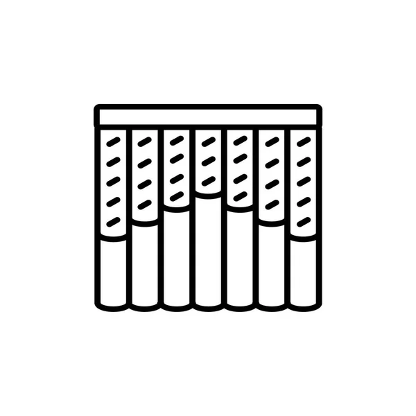 コンビ カーテン シャッターの黒 白のベクター イラストです ウィンドウの垂直ブラインド ブラインドの線のアイコン 白い背景の上の孤立したオブジェクト — ストックベクタ