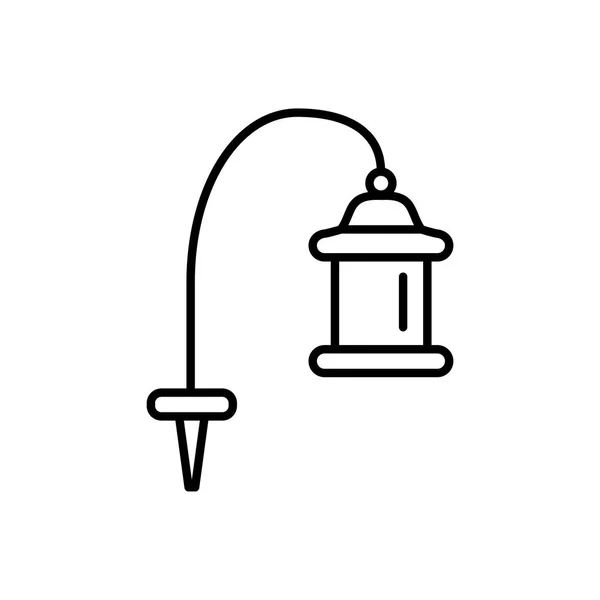 Μαύρο Λευκό Διανυσματικά Εικονογράφηση Φωτιστικό Φανάρι Μονοπάτι Εικονίδιο Γραμμή Υπαίθριο — Διανυσματικό Αρχείο