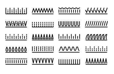 Grass icon vector set. Lawn meadow line symbols. Natural park & 