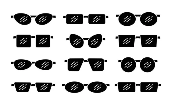 Vector illustration of frameless glasses. Flat icon set of readi — Stock Vector