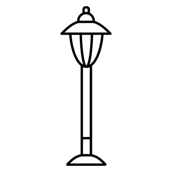 Ilustración vectorial en blanco y negro de la lámpara de jardín de la pasarela. L — Vector de stock