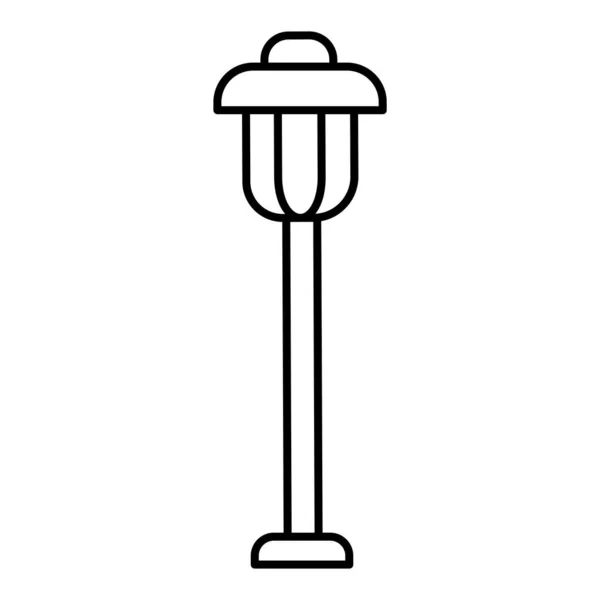 Zwarte & witte vectorillustratie van pad loopbrug tuin lamp. L — Stockvector