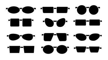 Çerçevesiz Gözlük vektör Illustration. Düz simge set readi