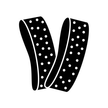 Zımpara kemeri düz simgesi. Zıpzama siyah ve beyaz illüstrasyon 