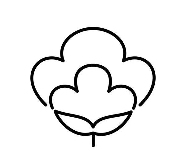 Baumwollblume & Ball. Symbol, Logo aus natürlichem Bio-Textil — Stockvektor