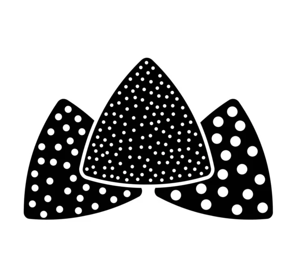 Zımpara üçgeni düz simgesi. Siyah ve beyaz kum illüstrasyonu — Stok Vektör